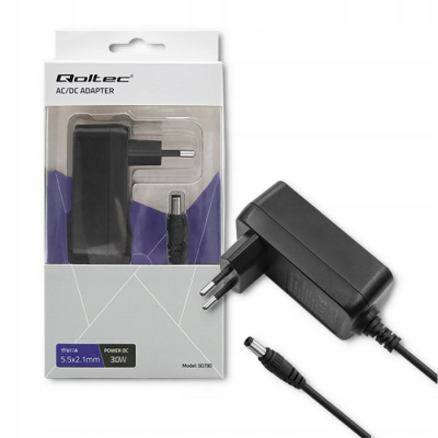 Qoltec Zasilacz wtyczkowy 30W 15V 2A 5.5*2.5 51520