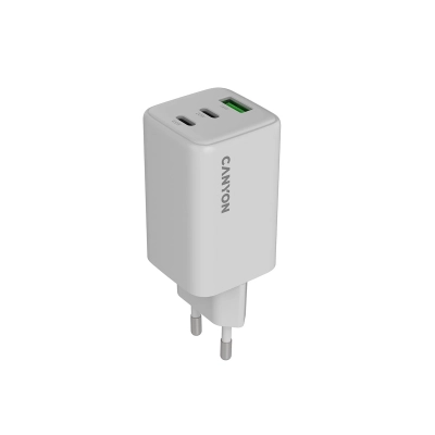 CANYON Ładowarka sieciowa CU65ACC GaN 65W 2xPD 1xQC EU Biała