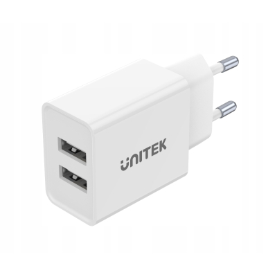 Unitek ładowarka sieciowa P1113A 2*USB-A 12W biała