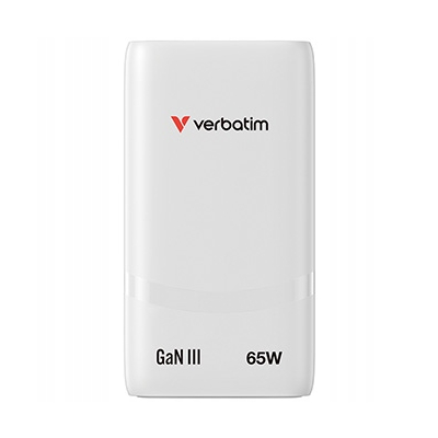 Verbatim FoldNGo, Ładowarka sieciowa GaN 2 USB-C PD 3.0, 65W, wtyczka EU