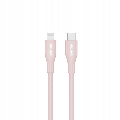 CANYON Kabel CLNM60 C-L 60W MFI 1m Silikonowy Różowy
