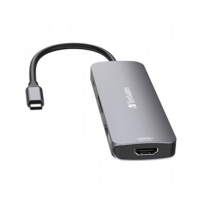 Verbatim USB (3.2) hub 8-port długość przewodu 15cm 1xUSB C 3xUSB A 2xHDMI