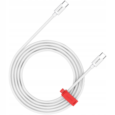 CANYON Kabel CC100AB C-C 100W Pleciony 2m Biały
