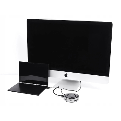 CANYON HUB DS-7 7in1 USB-C Ładowanie Qi Space Grey