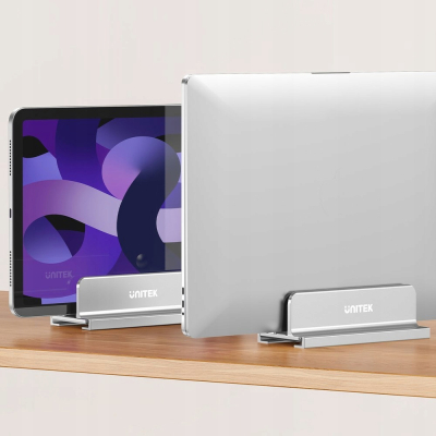 Unitek Stojak na laptopa, pionowy, aluminium