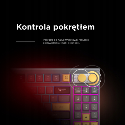 Rampage klawiatura gamingowa CYCLONE KNOB RGB 90%
