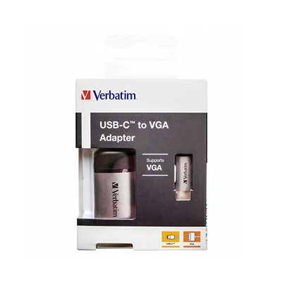 Verbatim USB (3.1) hub 1-port, długość przewodu 10cm, adapter USB C na VGA
