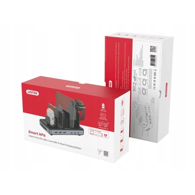 Unitek stacja ładująca 6 portów PD 120W + kable
