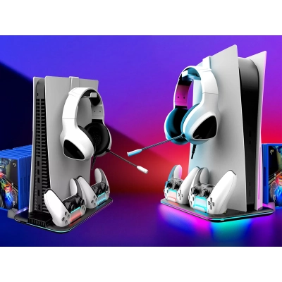 CANYON Podstawka chłodząca CS-51 RGB PS5 Slim/DE Ładowanie Czarna
