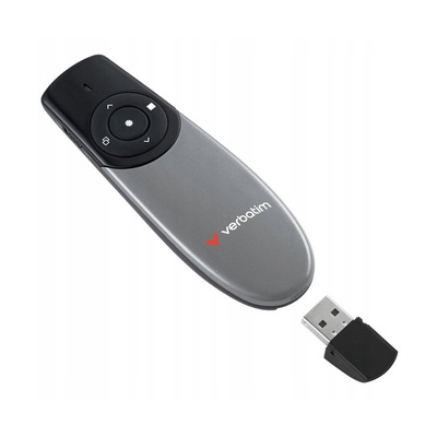 Bezprzewodowy prezenter Focus, 2.4Ghz, szaro czarny, Verbatim