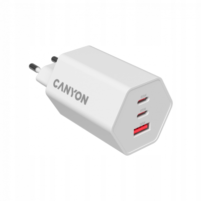 CANYON Ładowarka sieciowa HEXAGON 65 GaN 65W 2xPD 1xQC EU Biała