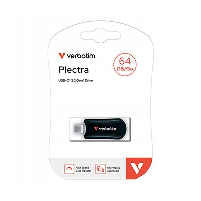 Verbatim USB flash disk, USB C, 64GB, Plectra, czarny, 30224, USB C