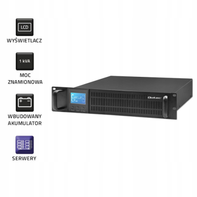 Qoltec Zasilacz awaryjny UPS RACK 1kVA 800W LCD