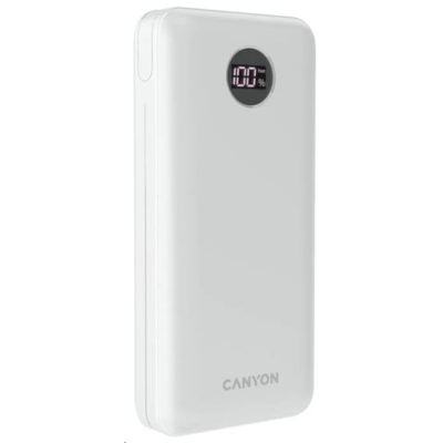 CANYON Powerbank PB-2002 LED 20000 mAh PD 20W QC 3.0 Biały