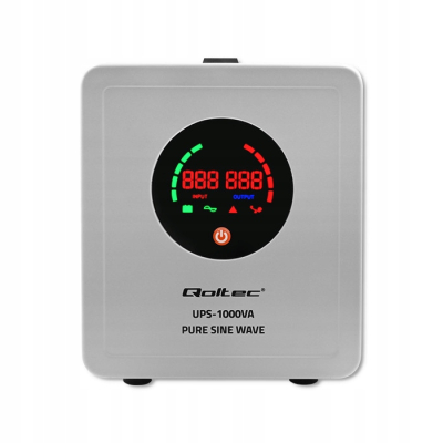 Qoltec Zasilacz awaryjny Pure Sine Wave UPS 1000VA 700W Szary 50721