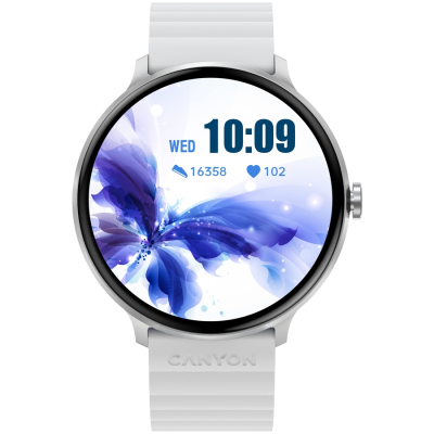 Canyon Jacky SW 69 biało niebieski smartwatch LTPS 1.3" IP68 25 sportów