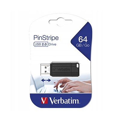 Verbatim USB flash disk USB 2.0 64GB PinStripe StoreNGo czarny 49065 USB A