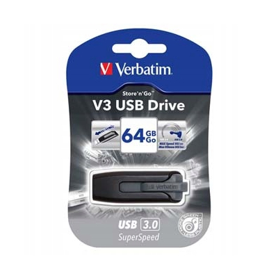 Verbatim USB flash disk, USB 3.0, 64GB, V3, Store N Go, czarny 49174, USB A