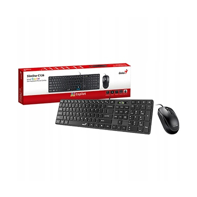 Genius SlimStar C126 COPILOT zestaw klawiatura (USB) CZ/SK + optyczna mysz