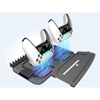 CANYON Podstawka chłodząca CS-51 RGB PS5 Slim/DE Ładowanie Czarna
