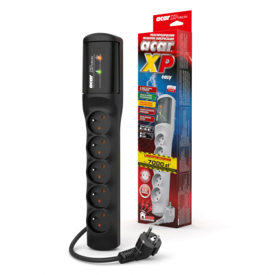 Listwa przeciwprzepięciowa zasilająca Acar XP easy 5m 5 gniazd czarna W2341