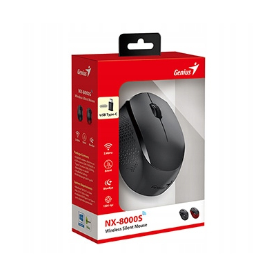 Genius NX-8000S Type-C Mysz bezprzewodowa, czarna, 1200DPI