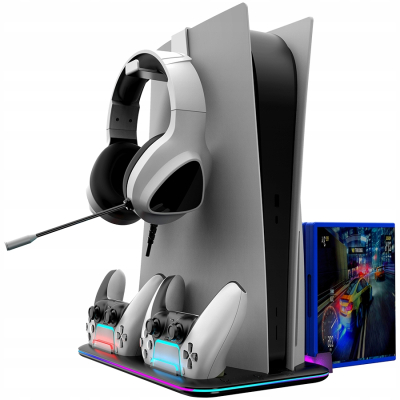 CANYON Podstawka chłodząca CS51 RGB PS5 Slim DE Ładowanie Czarna