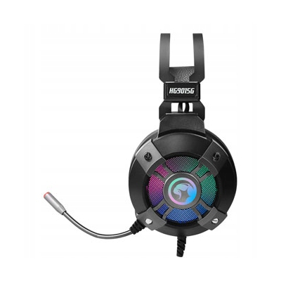 Marvo HG9015G słuchawki z mikrofonem, przewodowa, czarne, 7.1 virtual, USB