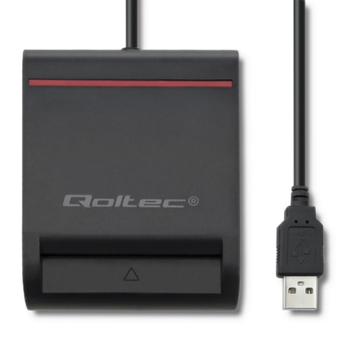 Qoltec Inteligentny czytnik chipowych kart SCR-0642 USB 2.0 +USB-C