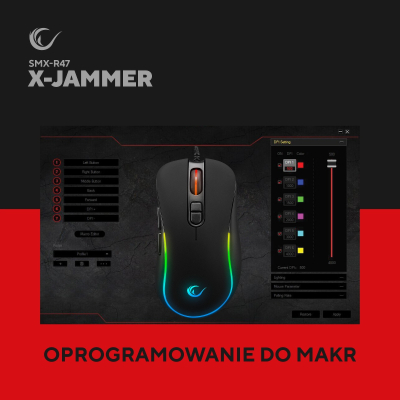 Rampage Mysz X-JAMMER V2 RGB 12800DPI 1kHz Macro
