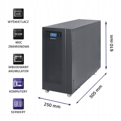 Qoltec Zasilacz awaryjny UPS On-line Pure Sine Wave 10kVA 8kW 53044