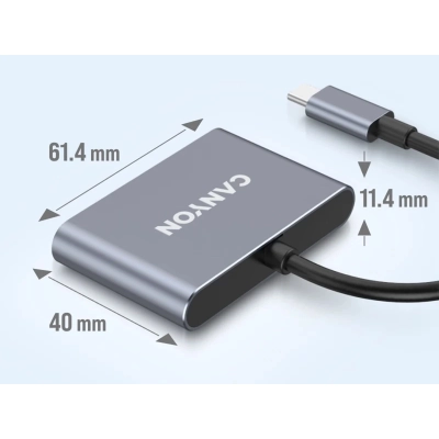 CANYON HUB DS-3 3 w 1 USB-C Ciemnoszary