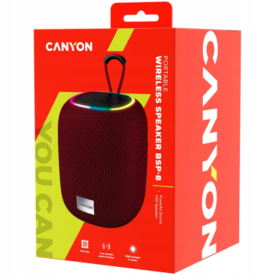 CANYON Głośnik Bluetooth BSP-8 10W Czerwony