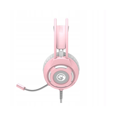 Marvo HG8936 słuchawki z mikrofonem różowa, podświetlona, 3.5 mm jack + USB