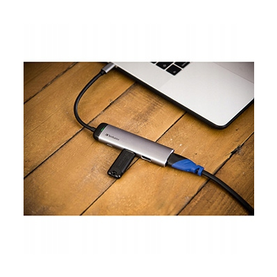 Verbatim USB (3.1) hub 4-port, długość przewodu 15cm adapter USB C