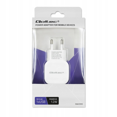 Qoltec Ładowarka sieciowa 12W 5V 2.4A USB