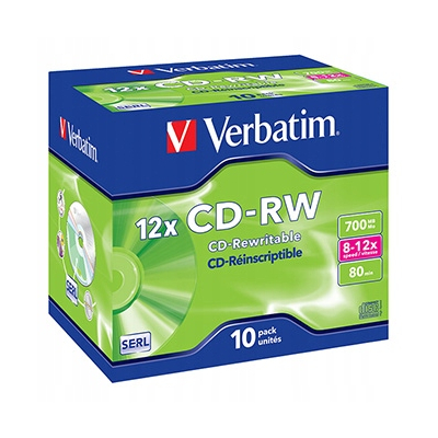 Verbatim CD-RW SERL Scratch Resistant 10-pack 700MB 12x. 80min 12cm