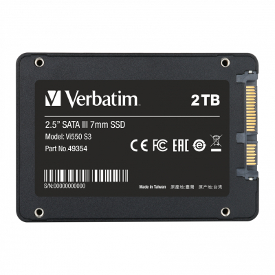 SSD Wewnętrzny Verbatim Vi550 S3, 49354, 2000GB, czarny, SATA III