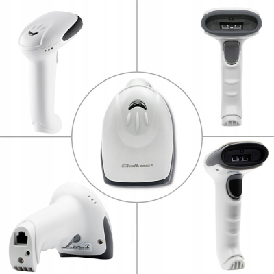 Qoltec Czytnik kodów kreskowych 1D CCD USB Biały 50865