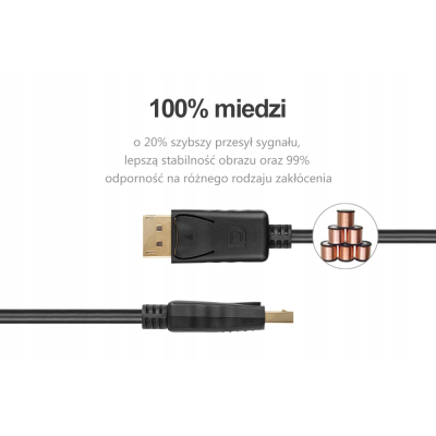 Unitek Y-C609BK Kabel DisplayPort M/M 3m