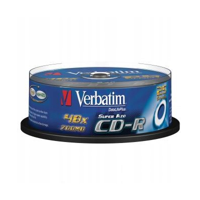 Verbatim CD-R AZO Crystal 25-pack 700MB 52x, 80min. 12cm cake box