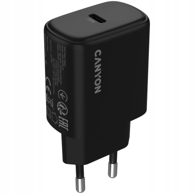 Canyon OnCharge 200 ładowarka sieciowa USB C PD 20 W czarna