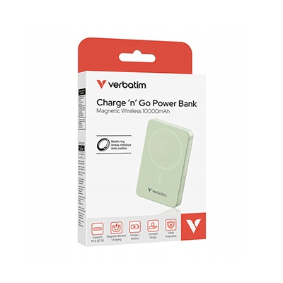 Verbatim powerbank z ładowaniem bezprzewodowym 32228 10000mAh Zielony