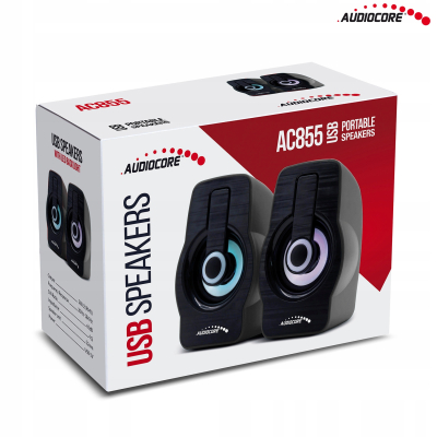 Głośniki komputerowe Audiocore 6W USB Black AC855 B