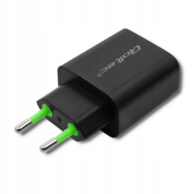 Qoltec Ładowarka sieciowa 18W 5-12V 1.5-3A USB typ C PD USB QC 3.0 Czarna