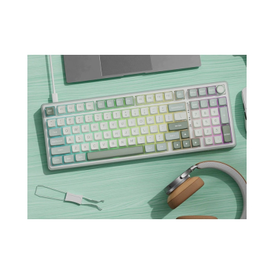 ROYAL KLUDGE RK R98Pro Sky Cyan Gaming Keyboard Beige switch