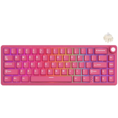 ROYAL KLUDGE R65 Berry Red Gaming Keyboard Cream Switch