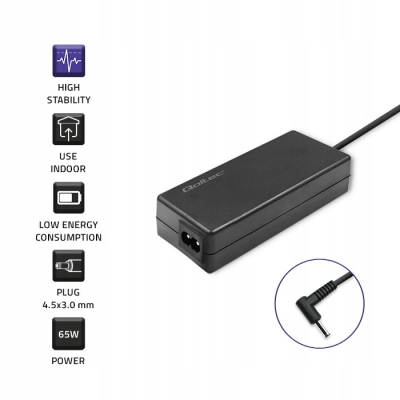Qoltec Zasilacz do Samsung PREMIUM 65W 19V 3.42A 3.0*1.0 52406