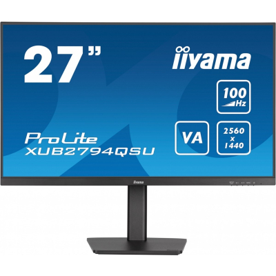 IIYAMA Monitor 27 cali XUB2794QSU-B6 VA QHD HDMI DP 100Hz HAS 150mm USB3.2