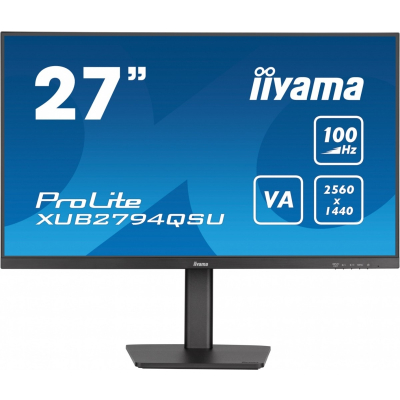 IIYAMA Monitor 27 cali XUB2794QSU-B6 VA QHD HDMI DP 100Hz HAS 150mm USB3.2 Sklep KOZIENICE RADOM